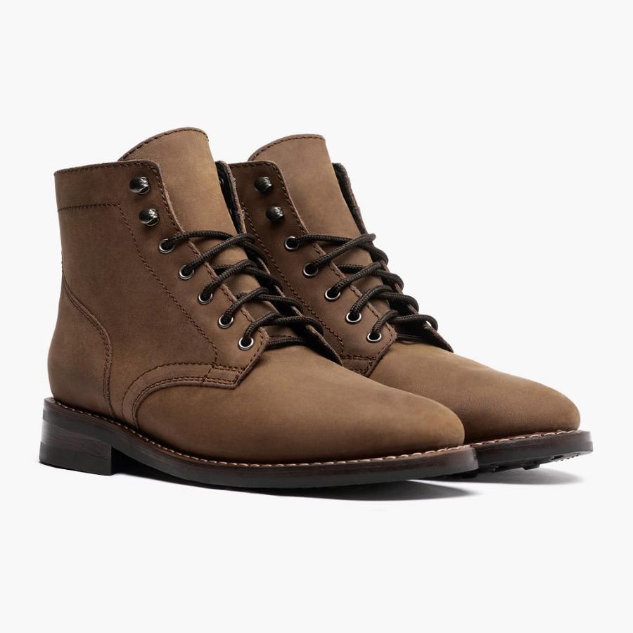 Thursday Boots President Leder Wildleder Schnürstiefel Herren Braun | CH3PJJ