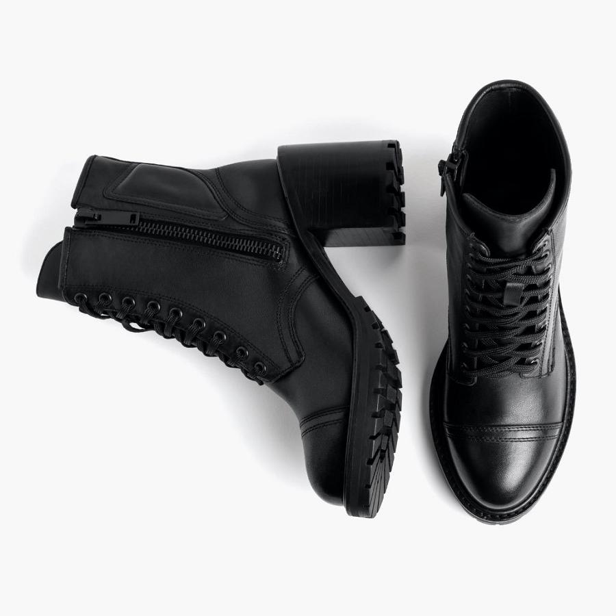 Thursday Boots Rebel Leder Schnürstiefel Damen Schwarz | CH170NWY