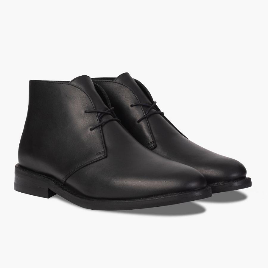 Thursday Boots Scout Leder Chukka Stiefel Herren Schwarz | CH66NWY