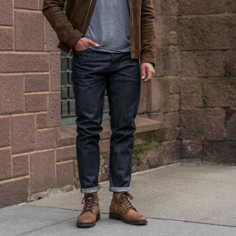 Thursday Boots Selvedge Slim Tapered Baumwoll Jeans Herren Navy | CH326NWY