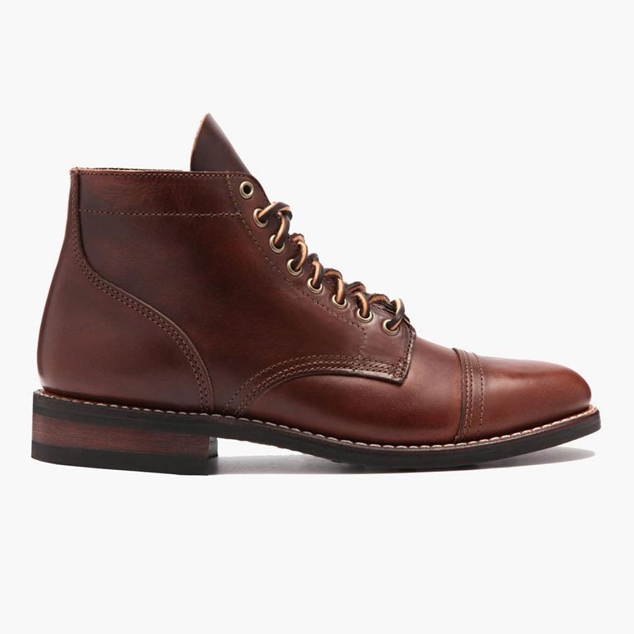 Thursday Boots Vanguard Leder Schnürstiefel Herren Bordeaux | CH390DFM58