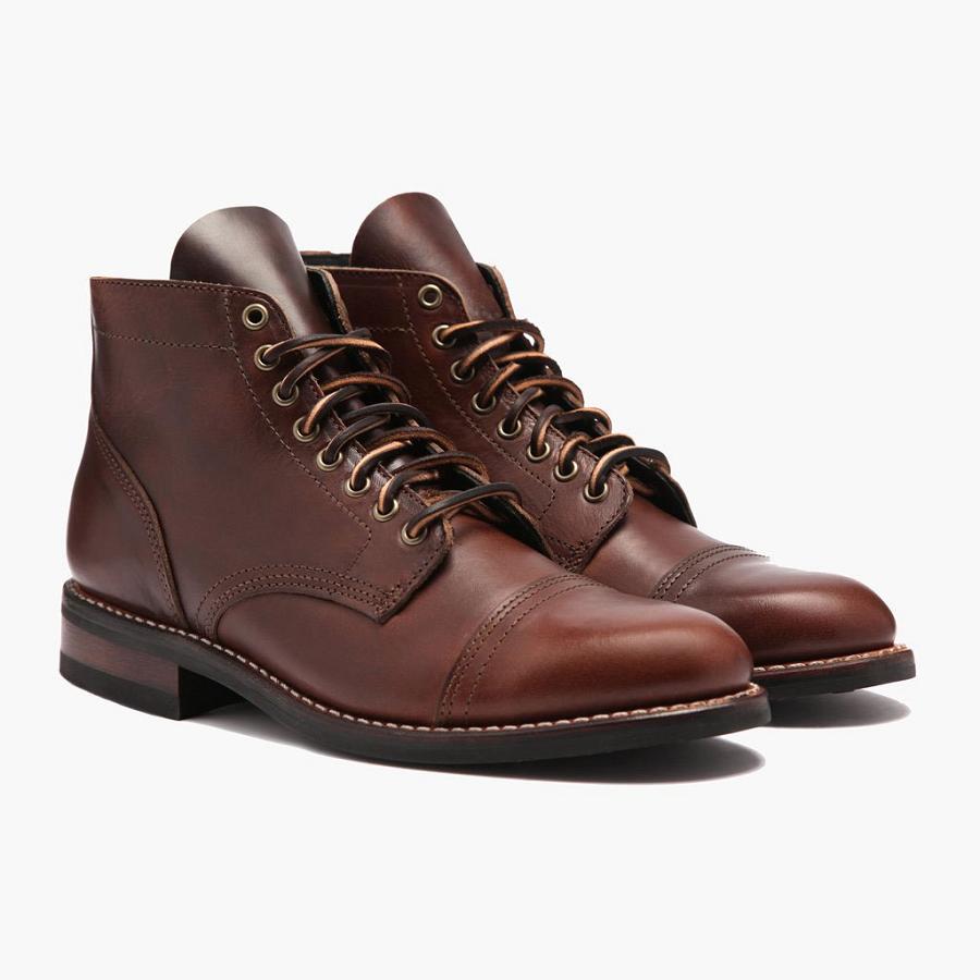 Thursday Boots Vanguard Leder Schnürstiefel Herren Bordeaux | CH390DFM58