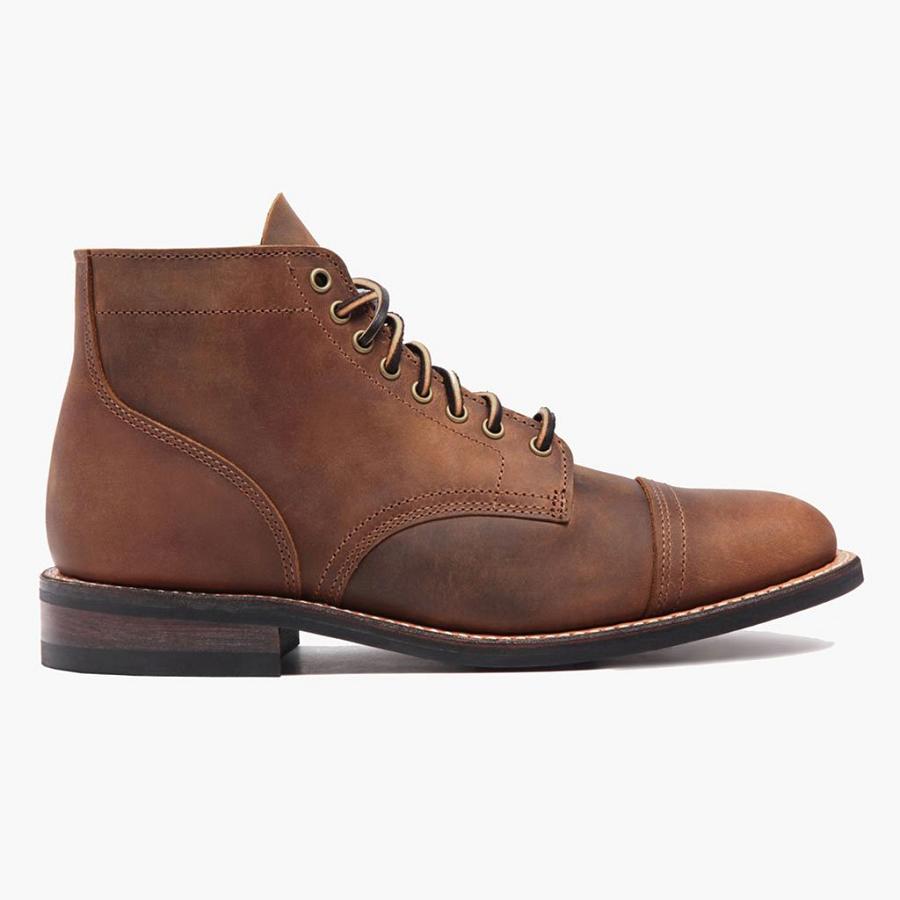 Thursday Boots Vanguard Leder Schnürstiefel Herren Kaffee | CH390DFM60