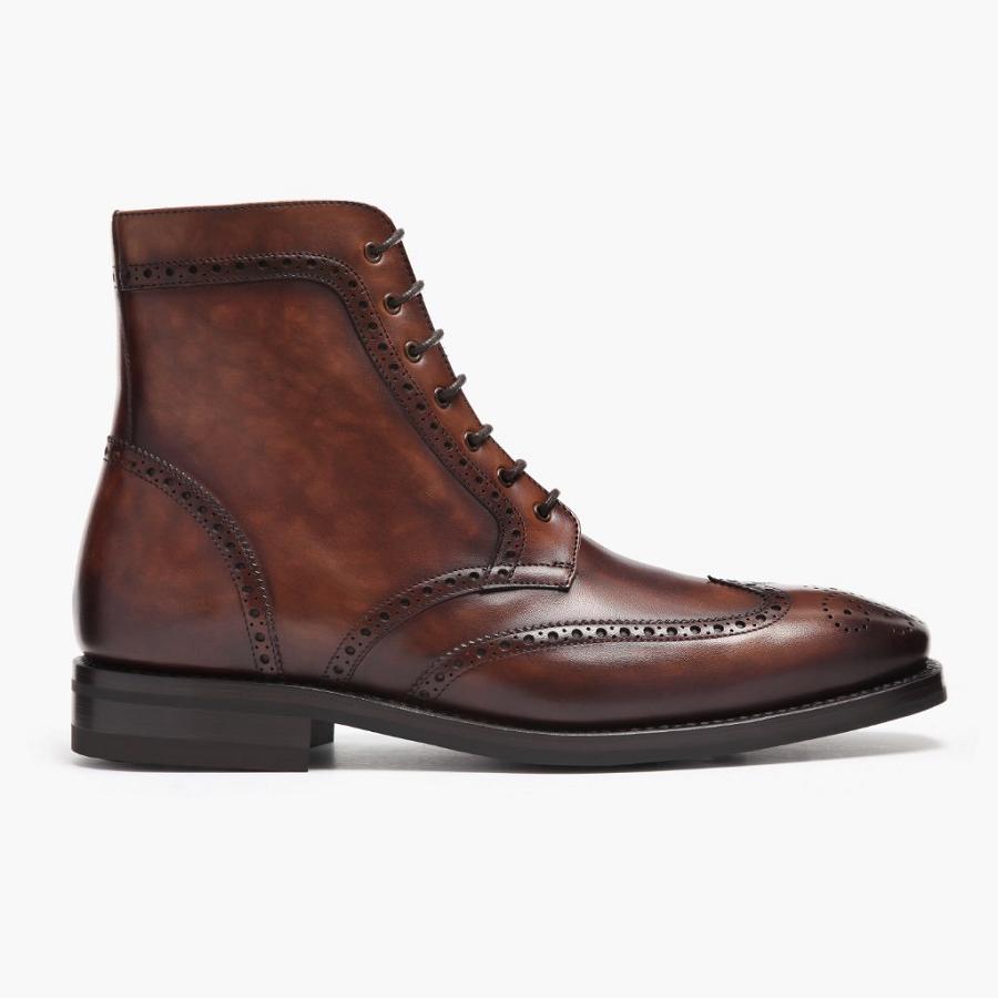 Thursday Boots Wingtip Leder Schnürstiefel Herren Braun | CH390DFM55