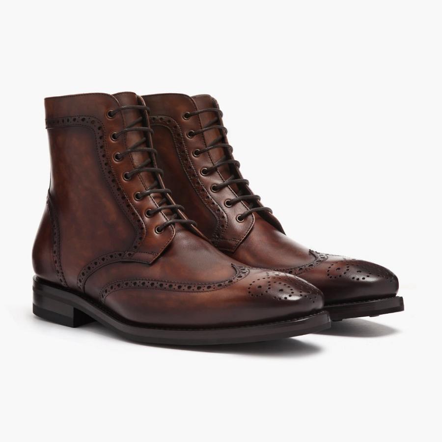 Thursday Boots Wingtip Leder Schnürstiefel Herren Braun | CH390DFM55