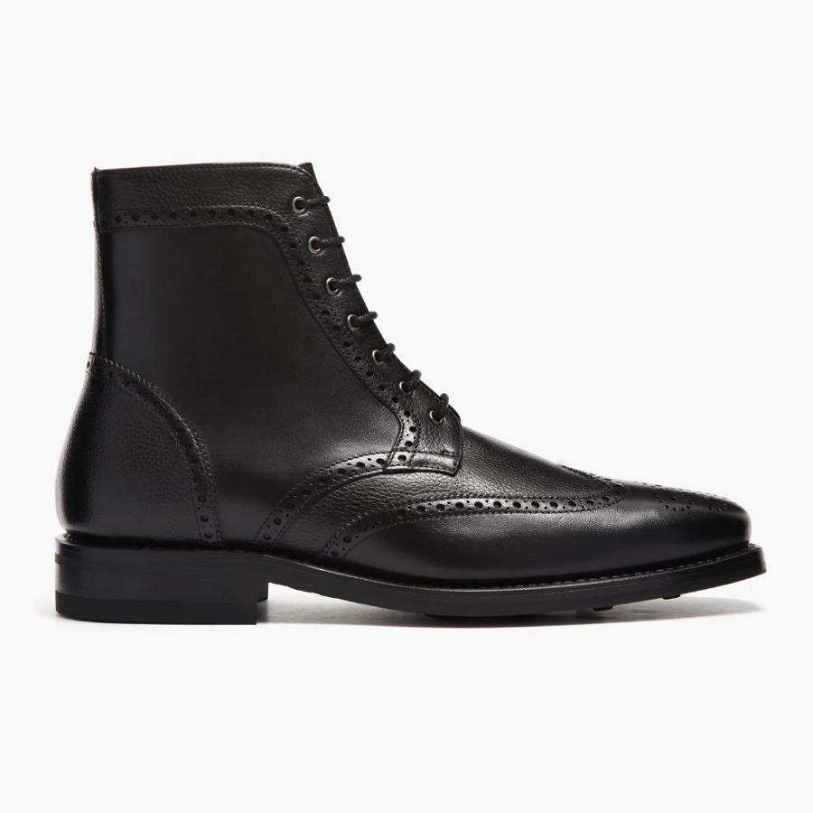 Thursday Boots Wingtip Leder Schnürstiefel Herren Schwarz | CH390DFM56