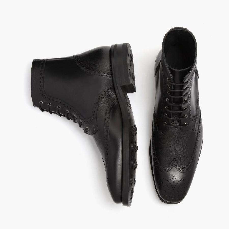 Thursday Boots Wingtip Leder Schnürstiefel Herren Schwarz | CH390DFM56