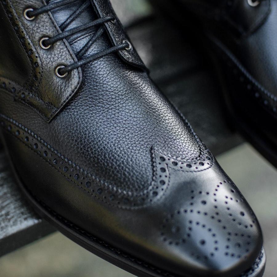 Thursday Boots Wingtip Leder Schnürstiefel Herren Schwarz | CH390DFM56