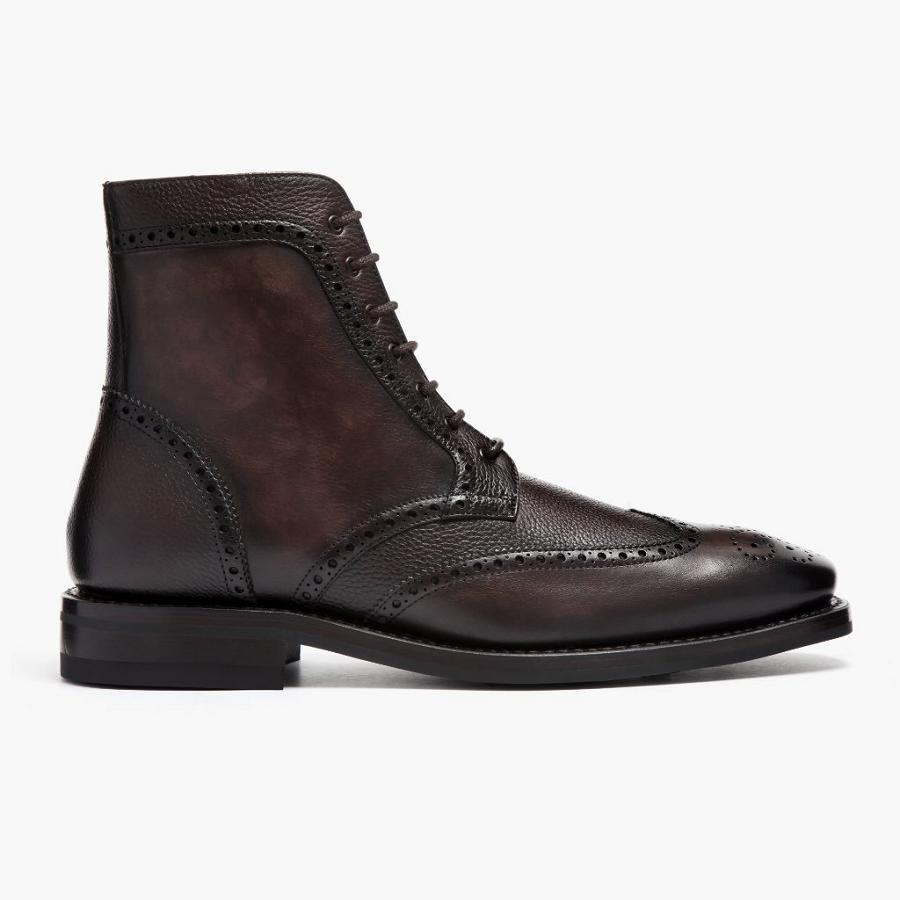 Thursday Boots Wingtip Leder Schnürstiefel Herren Bordeaux | CH390DFM57