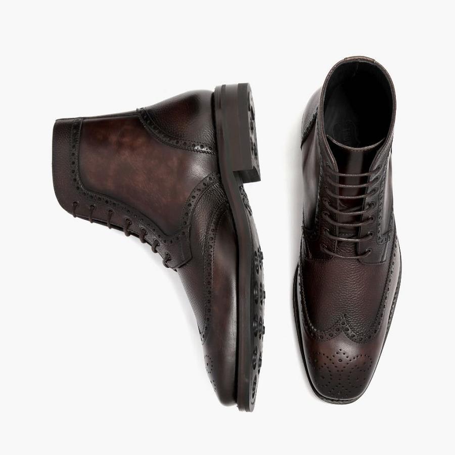 Thursday Boots Wingtip Leder Schnürstiefel Herren Bordeaux | CH390DFM57