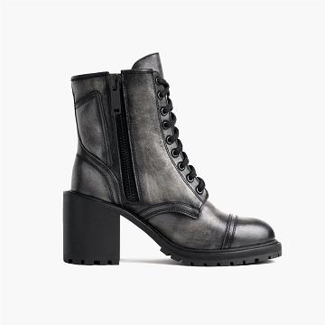 Thursday Boots Boots Rebel Leder Stöckelschuhe Damen Grau | CH192EBC