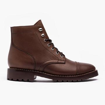 Thursday Boots Captain Leder Rugged & Resilient Stiefel Herren Kaffee | CH390DFM44