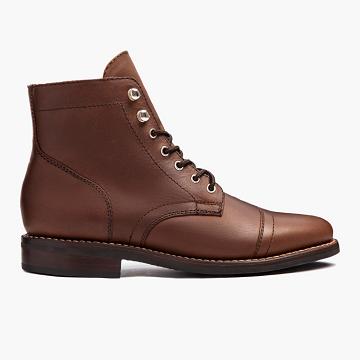 Thursday Boots Captain Leder Schnürstiefel Damen Braun | CH185PJJ