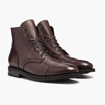 Thursday Boots Captain Leder Wildleder Schnürstiefel Herren Kaffee | CH426EBC