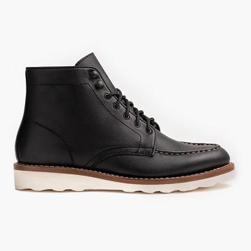 Thursday Boots Diplomat Leder Schnürstiefel Damen Schwarz | CH175ZUT