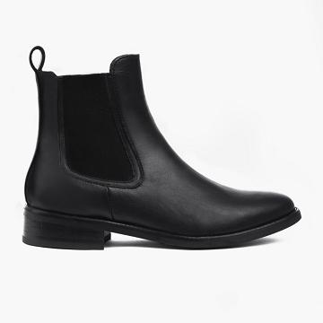 Thursday Boots Duchess Leder Chelsea Boots Damen Schwarz | CH223BEX