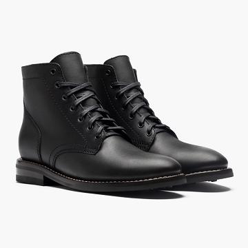 Thursday Boots President Leder Schnürstiefel Herren Schwarz | CH403MQZ